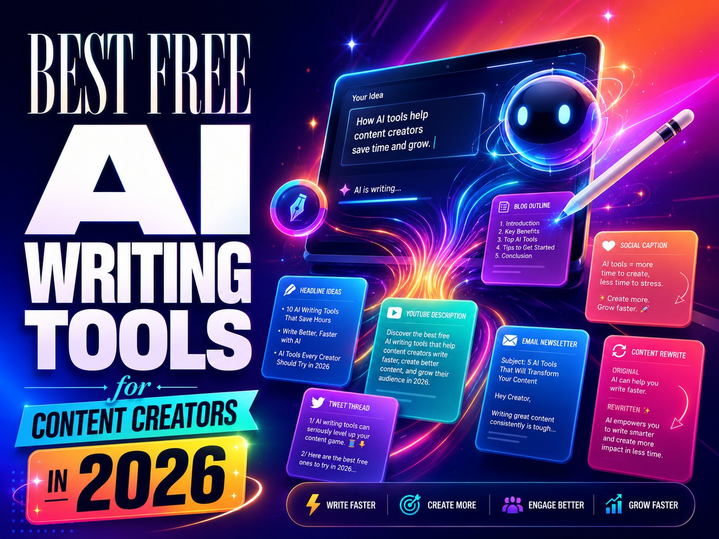 Best Free AI Writing Tools for Content Creators in 2025 (Actually Useful in 2026, Too)
