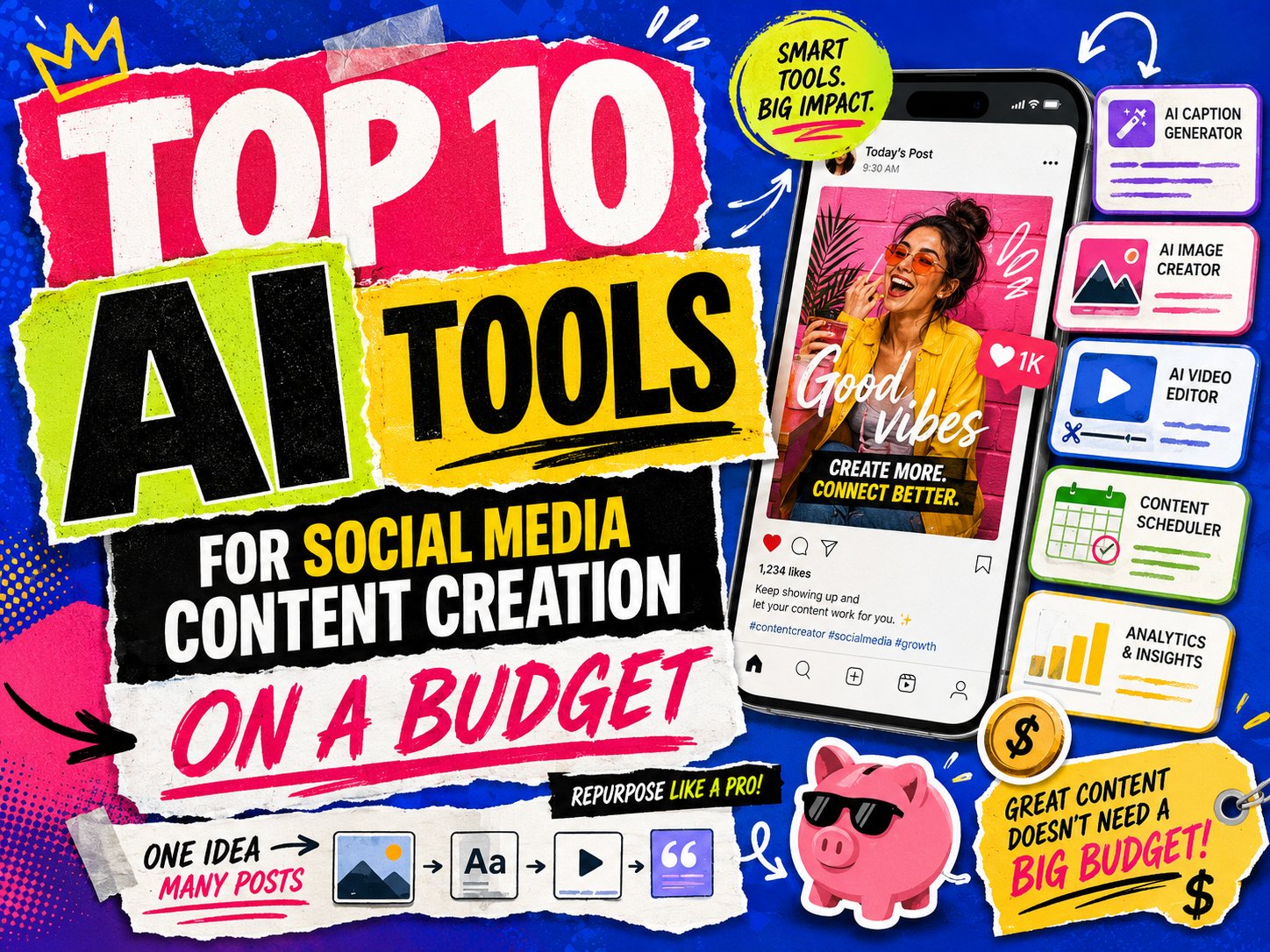 Top 10 AI Tools for Social Media Content Creation on a Budget