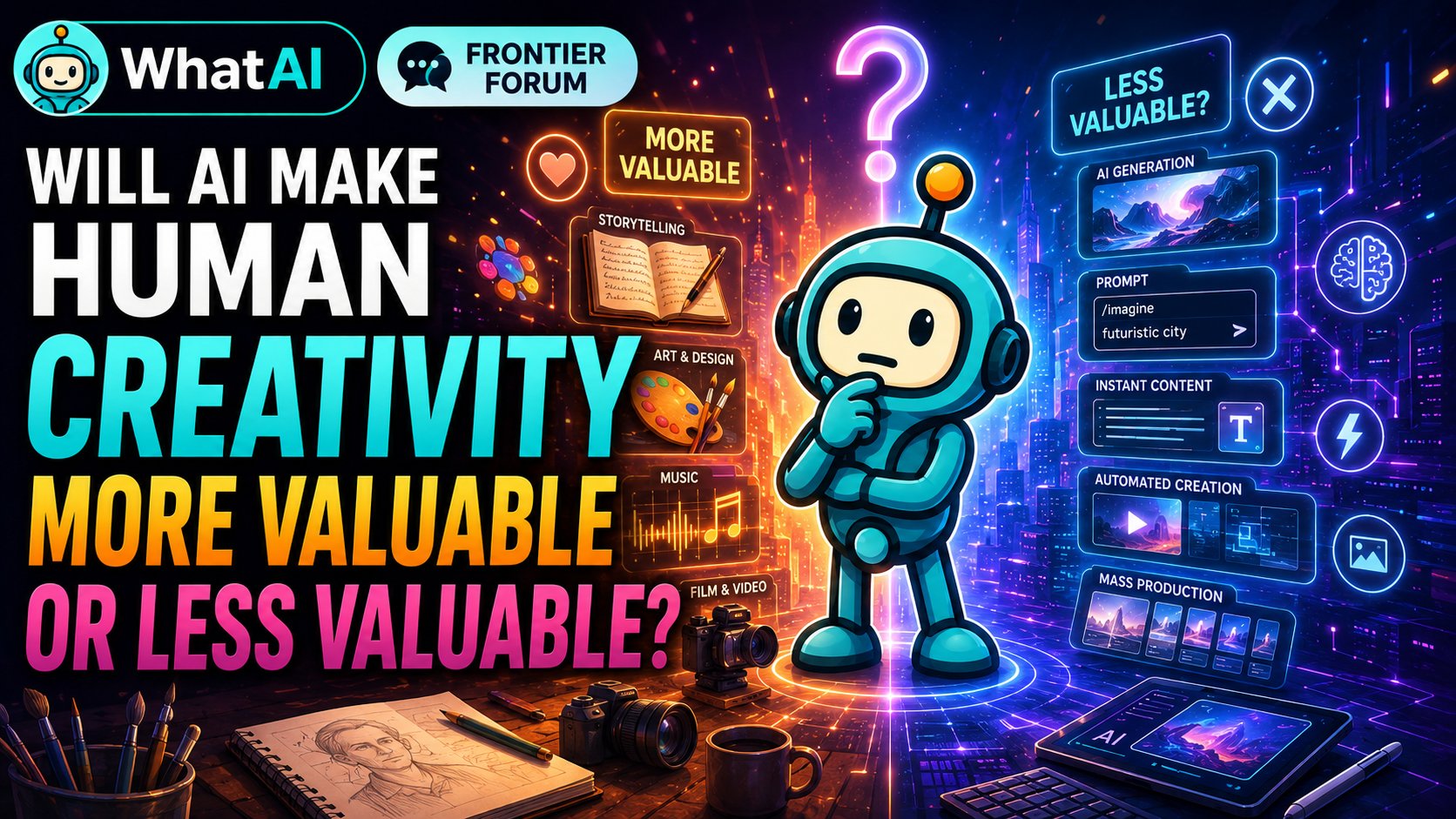 Will AI Make Human Creativity More Valuable or Less Valuable?